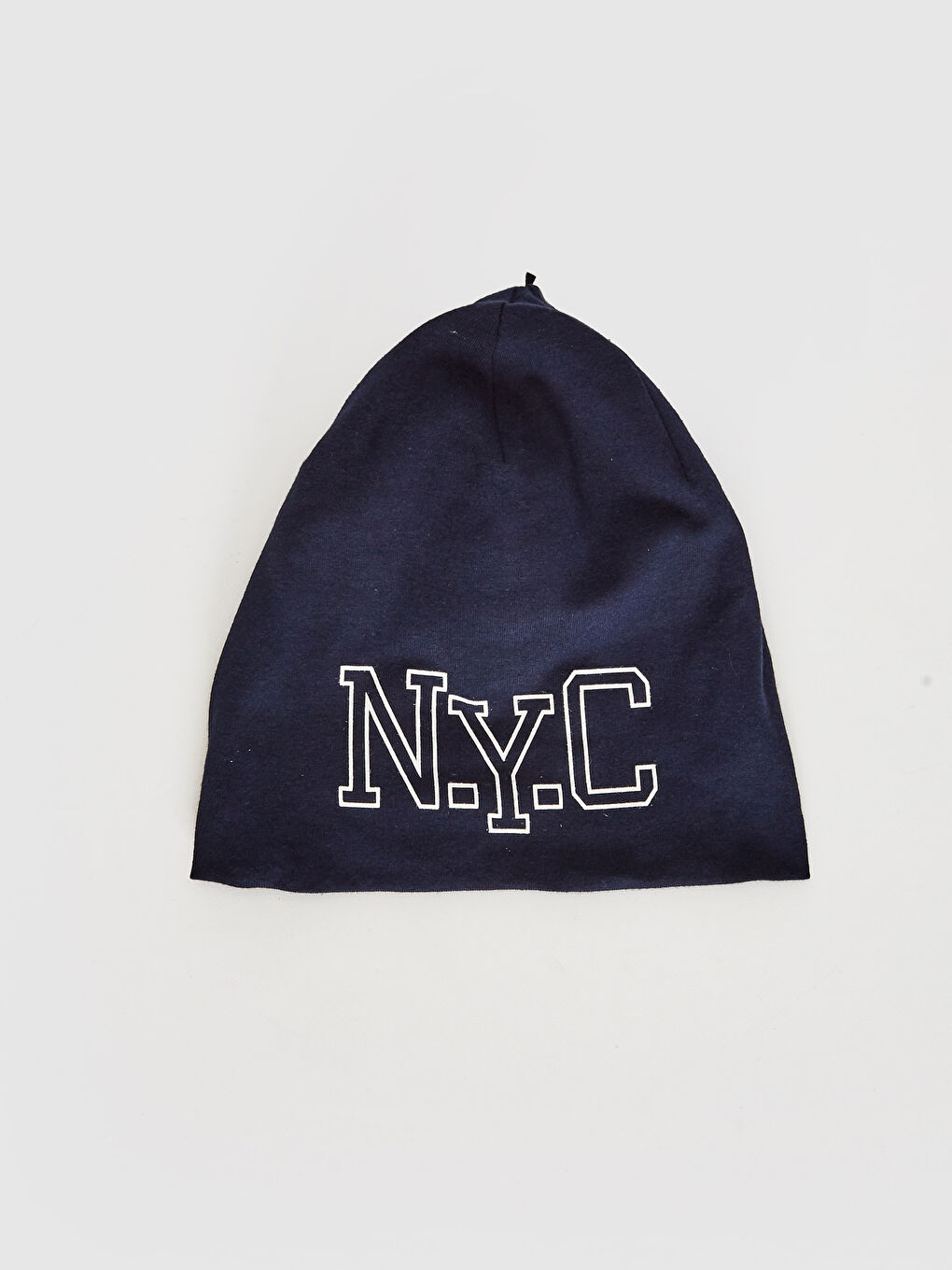 Lacivert Erkek Çocuk Baskılı Pamuklu Jarse Bere