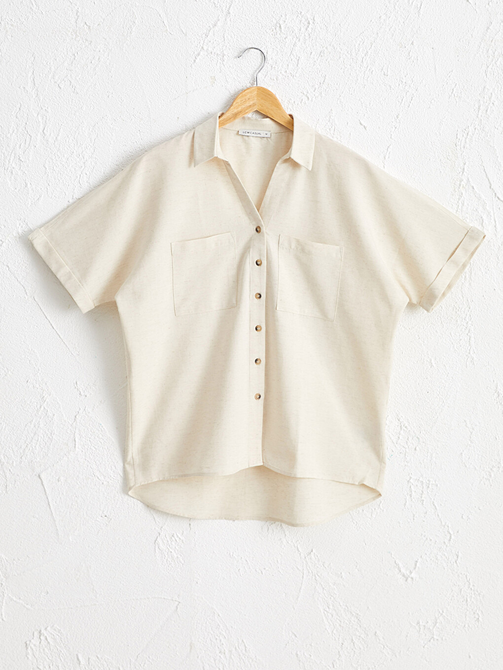 Pocket Detailed Plain Viscose Shirt