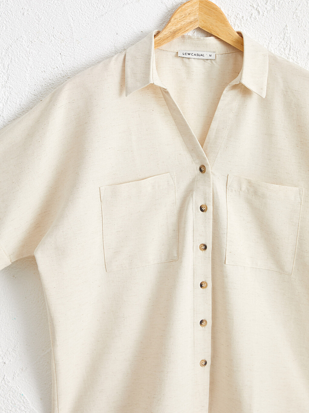 Pocket Detailed Plain Viscose Shirt-2
