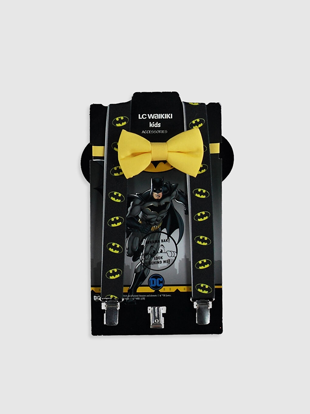 حمالة بنطلون وربطة عنق باتمان المرخصة للأولاد