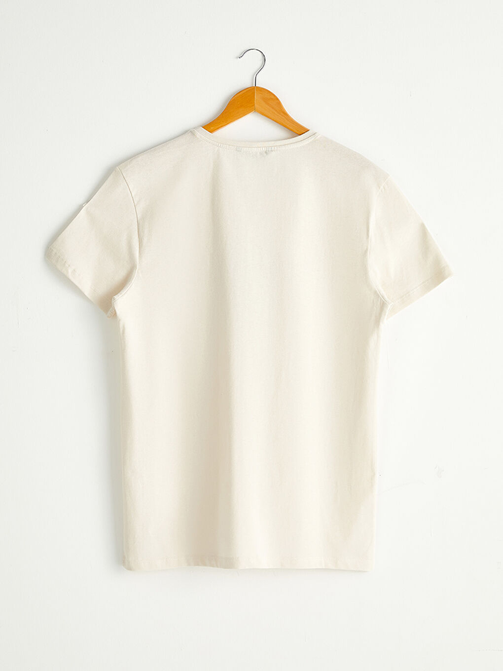 Футболка из чесаного хлопка с круглым вырезом и принтом-1