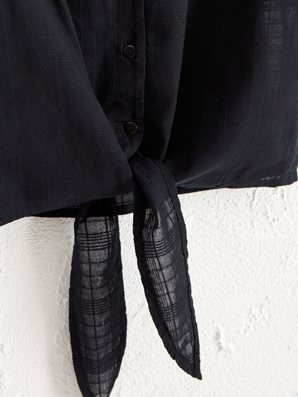 Viskose Hemd mit Bindedetail an der Taille-3
