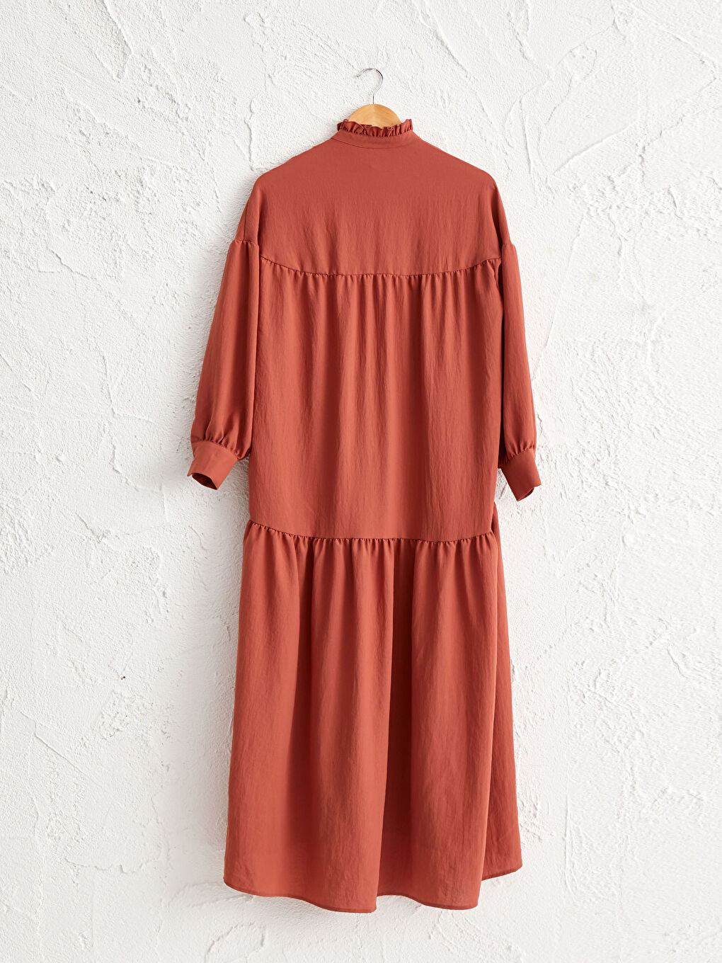 Turuncu Yaka Detaylı Salaş Elbise-1