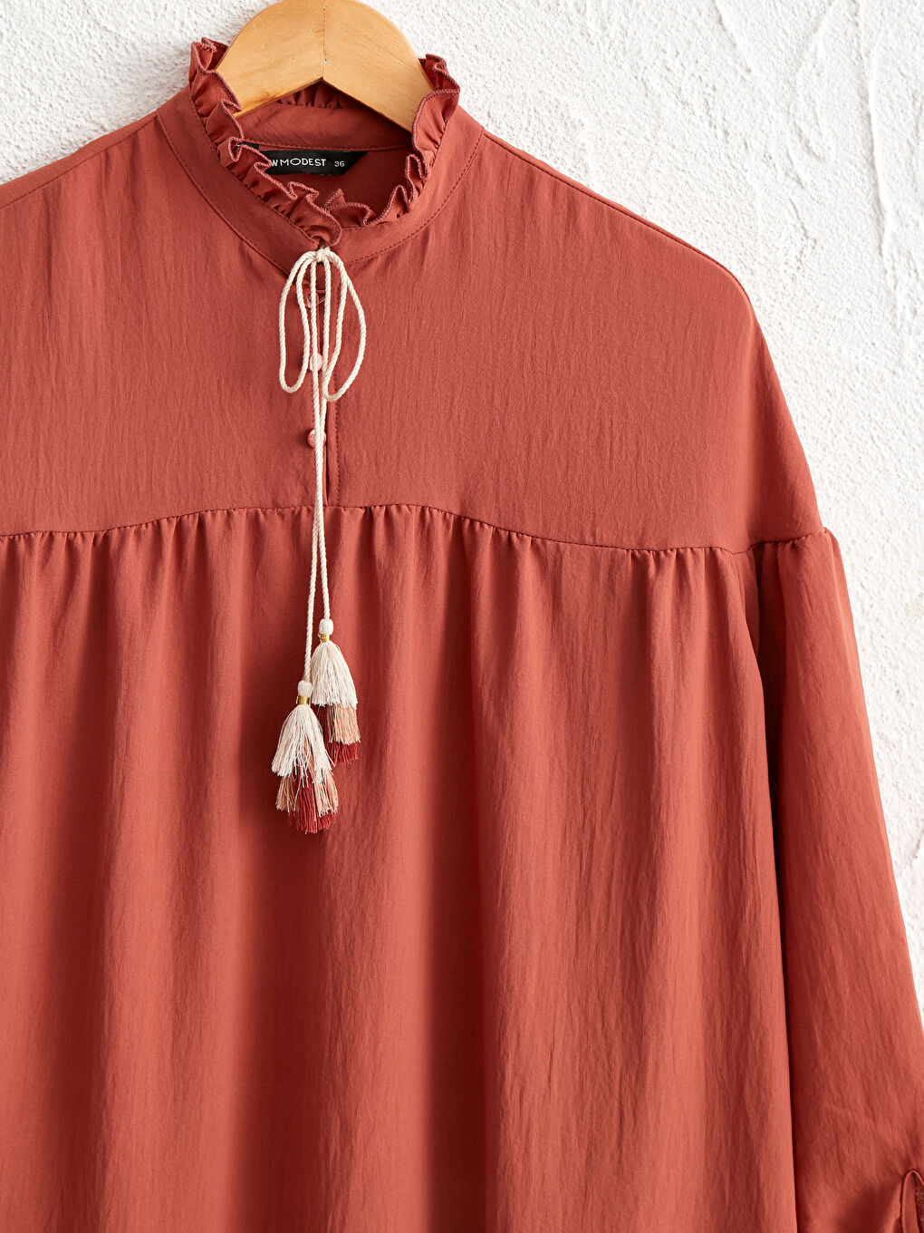 Turuncu Yaka Detaylı Salaş Elbise-2