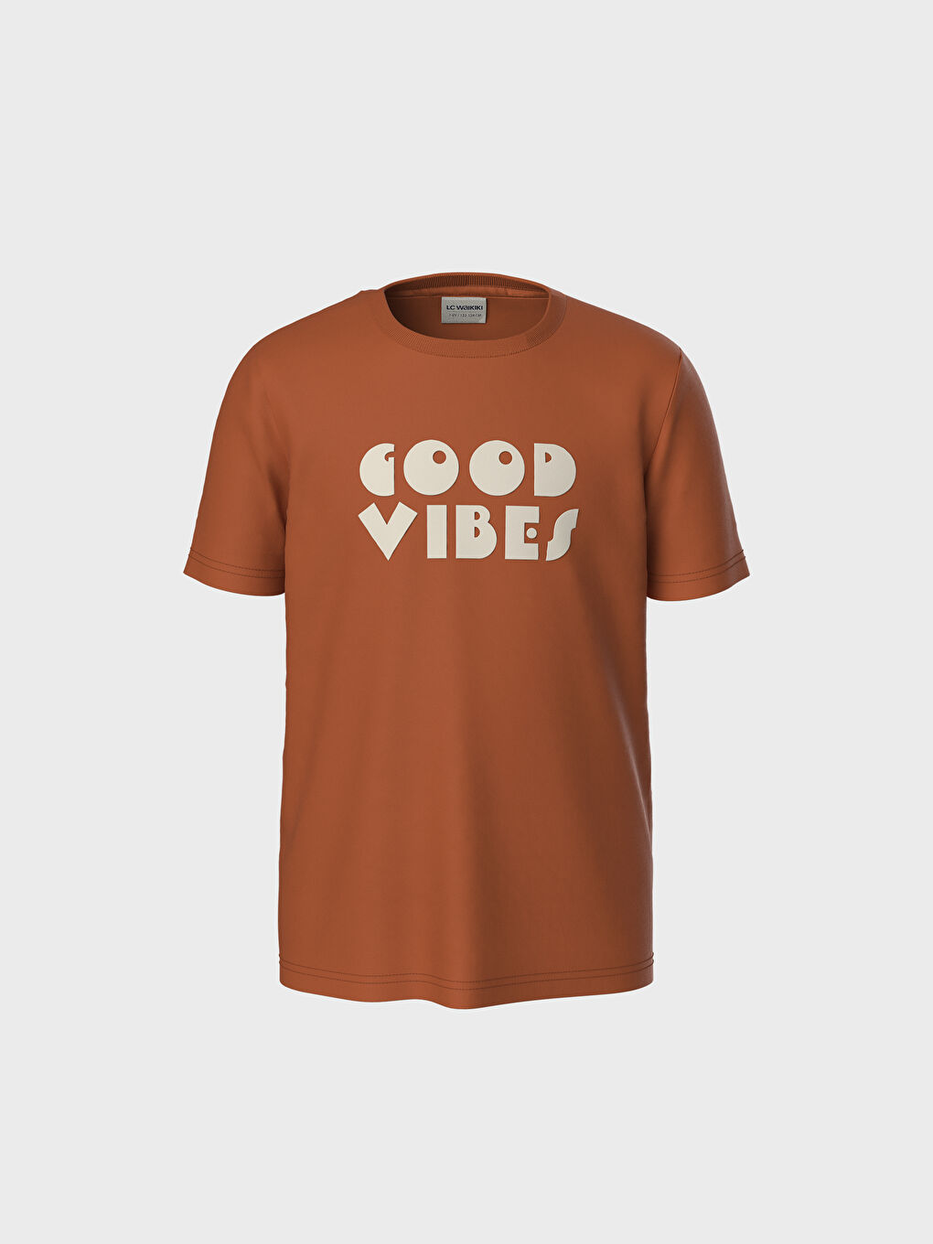 Turuncu Bisiklet Yaka Kısa Kollu Erkek Çocuk Tişört-1