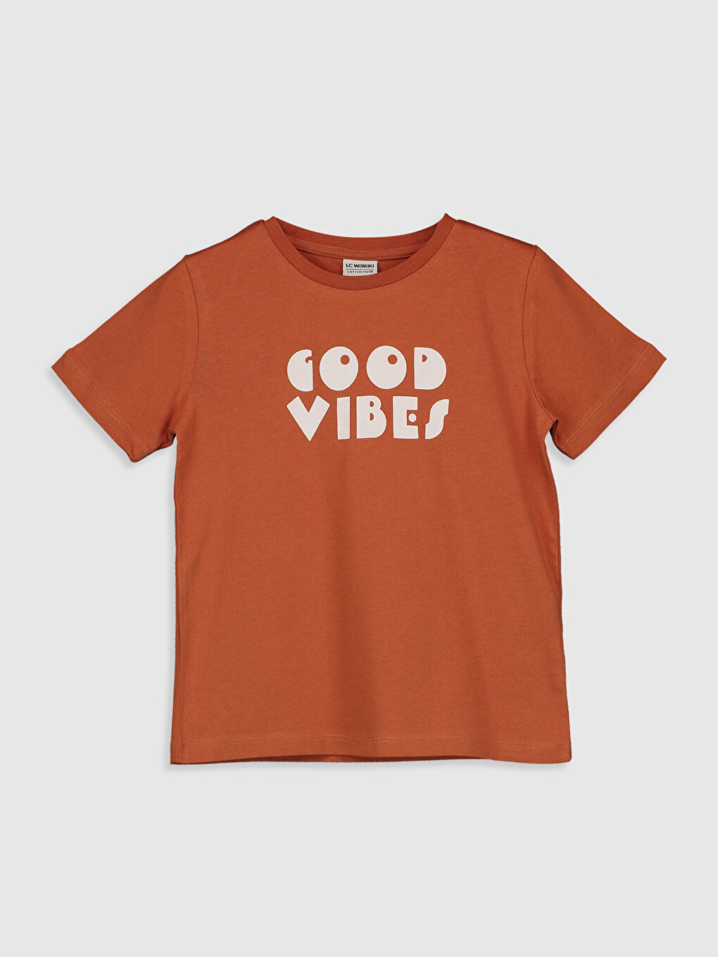 Turuncu Bisiklet Yaka Kısa Kollu Erkek Çocuk Tişört