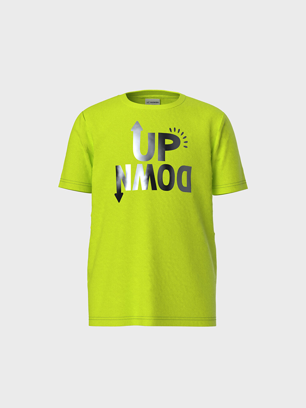 Yeşil Bisiklet Yaka Kısa Kollu Erkek Çocuk Tişört