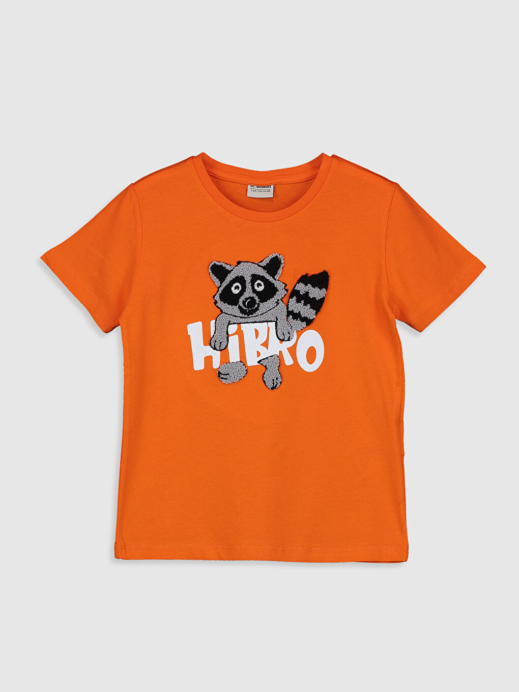 Turuncu Bisiklet Yaka Kısa Kollu Erkek Çocuk Tişört