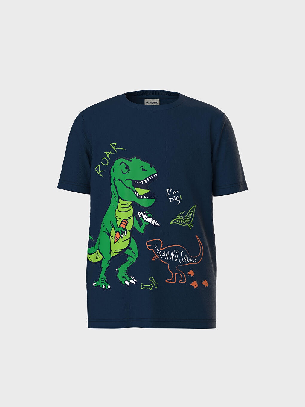 Lacivert Erkek Çocuk Baskılı Pamuklu Tişört