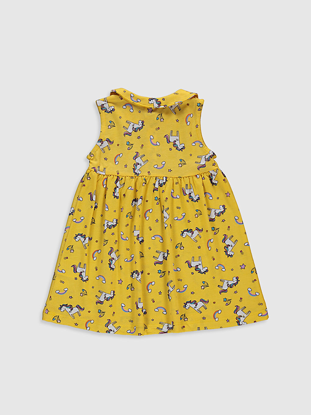 Sarı Baskılı Elbise-1