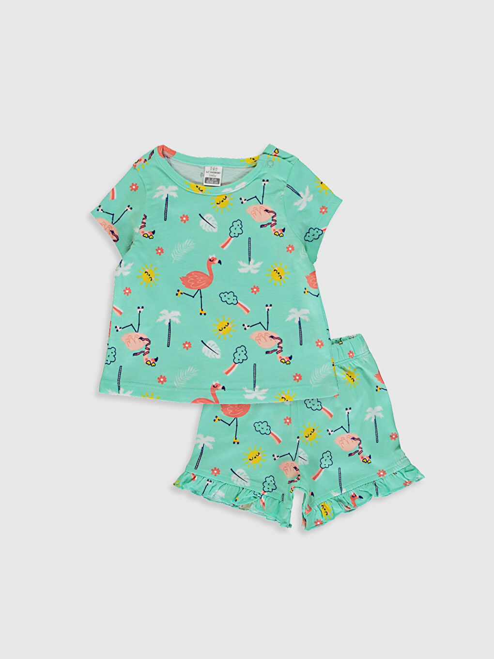 Turkuaz Kız Bebek Pijama Takımı