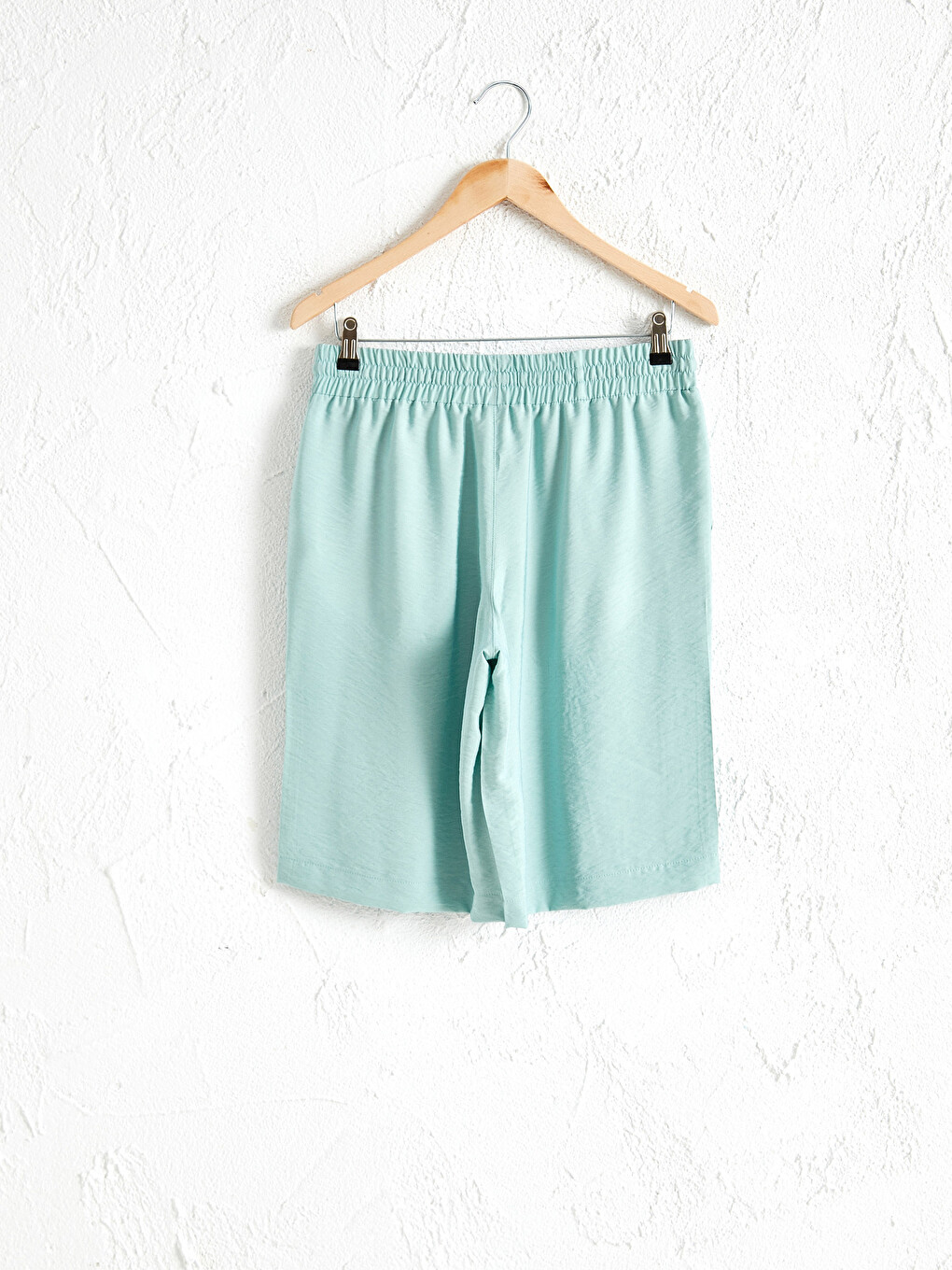 Standard Fit Gabardine Women's Elastic Waist Shorts-1