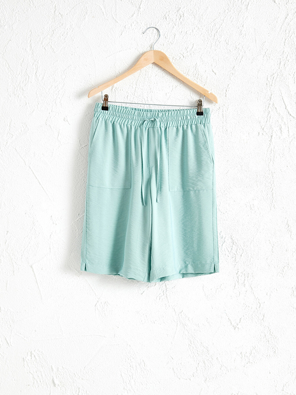 Standard Fit Gabardine Women's Elastic Waist Shorts