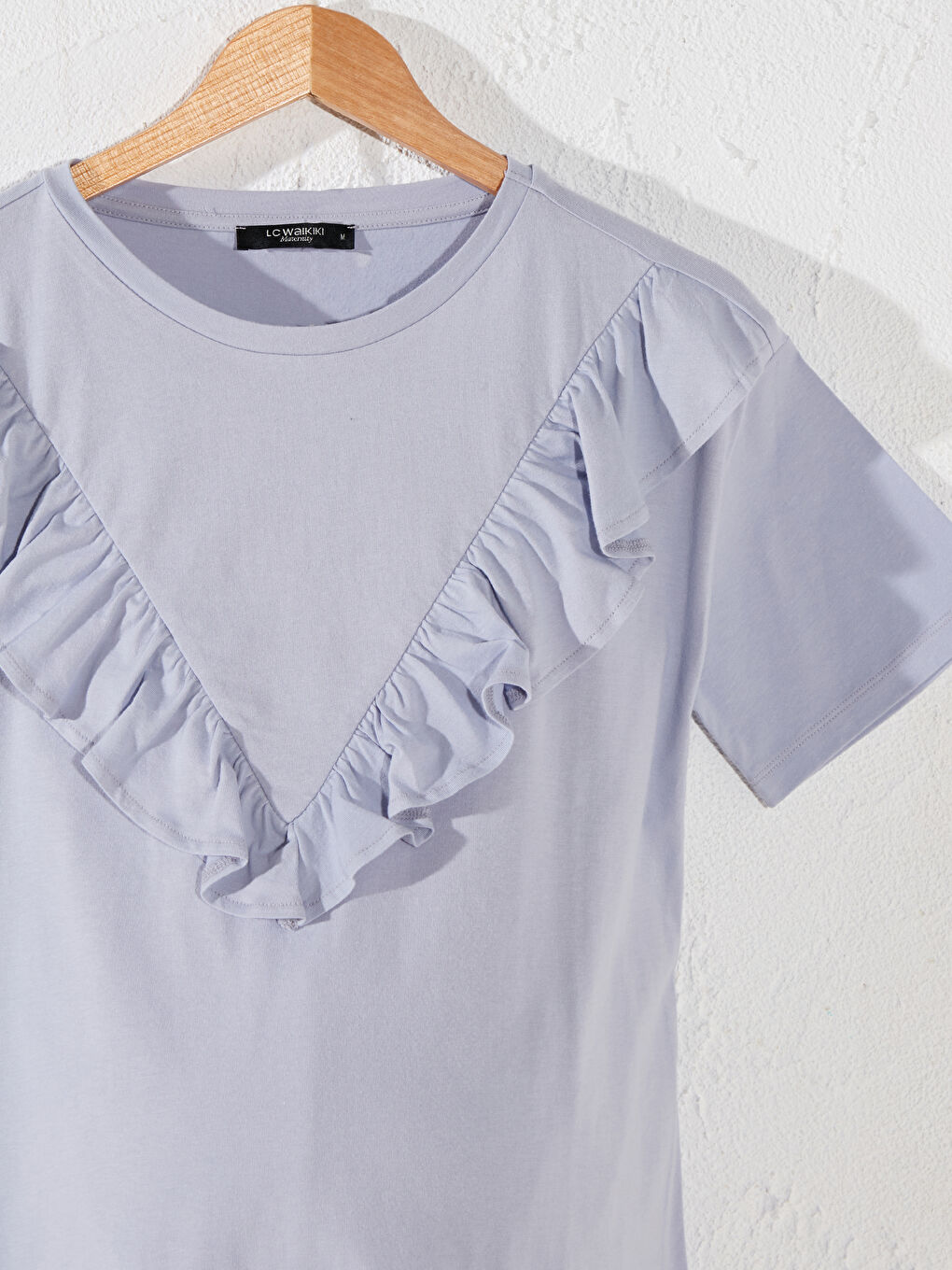 Ruffle Detailed Cotton Maternity T-Shirt-1
