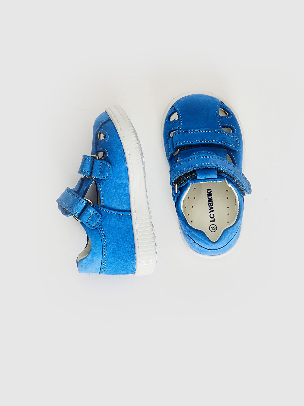 Mavi Erkek Bebek Hakiki Deri İlk Adım Ayakkabısı-2