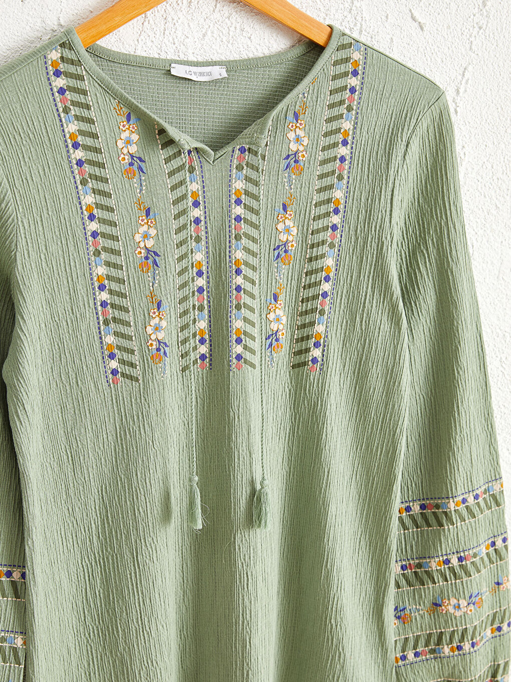 Ženska Majica Sa Štampanim Motivom Dugih Rukava Na Vezivanje-2