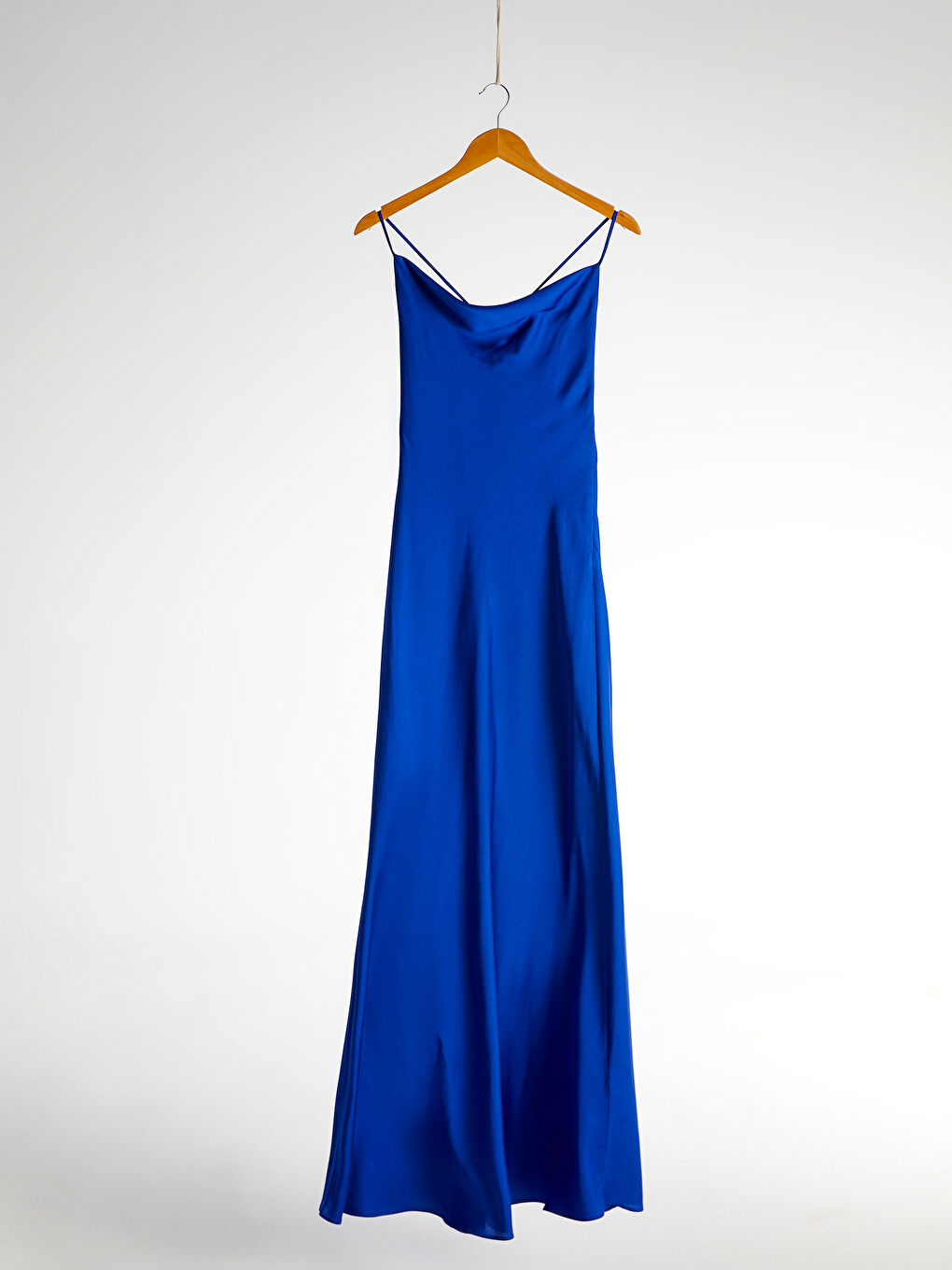 Lacivert Askılı Kadın Elbise-11