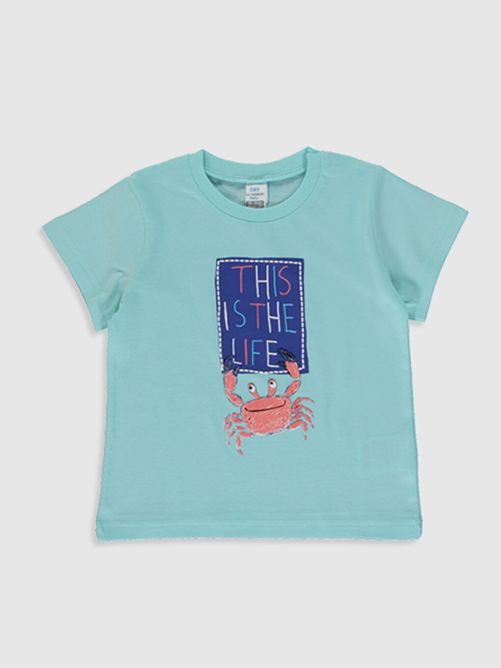 Mavi Bisiklet Yaka Kısa Kol Baskılı Erkek Bebek Tişört ve Şort 2'li-2