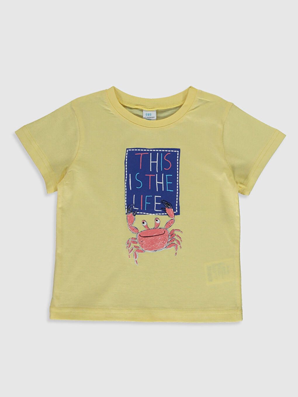 Sarı Bisiklet Yaka Kısa Kol Baskılı Erkek Bebek Tişört ve Şort 2'li-2