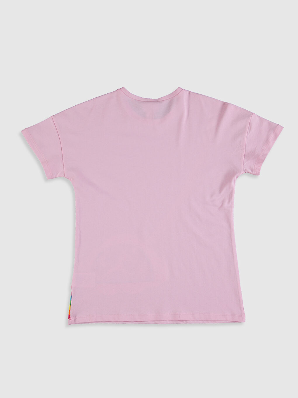Pembe Kız Çocuk Baskılı Pamuklu Tişört-3
