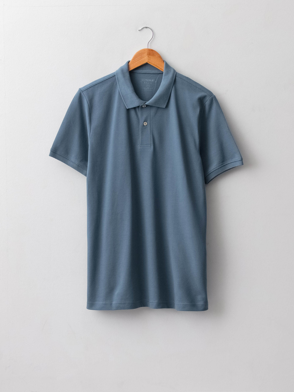 İndigo Polo Yaka Kısa Kollu Pamuklu Erkek Tişört-5