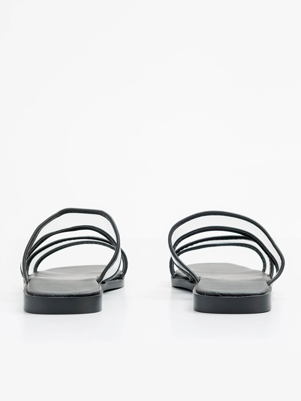 Siyah Kadın Şeffaf Bantlı Terlik-4