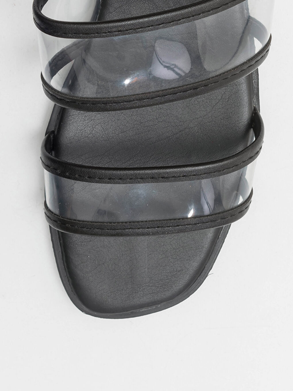 Siyah Kadın Şeffaf Bantlı Terlik-5