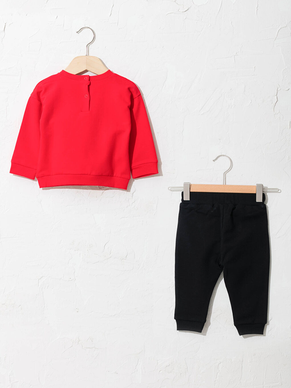 Crew Neck Long Sleeve Mickey Mouse Printed Sweatshirt and Trousers-1