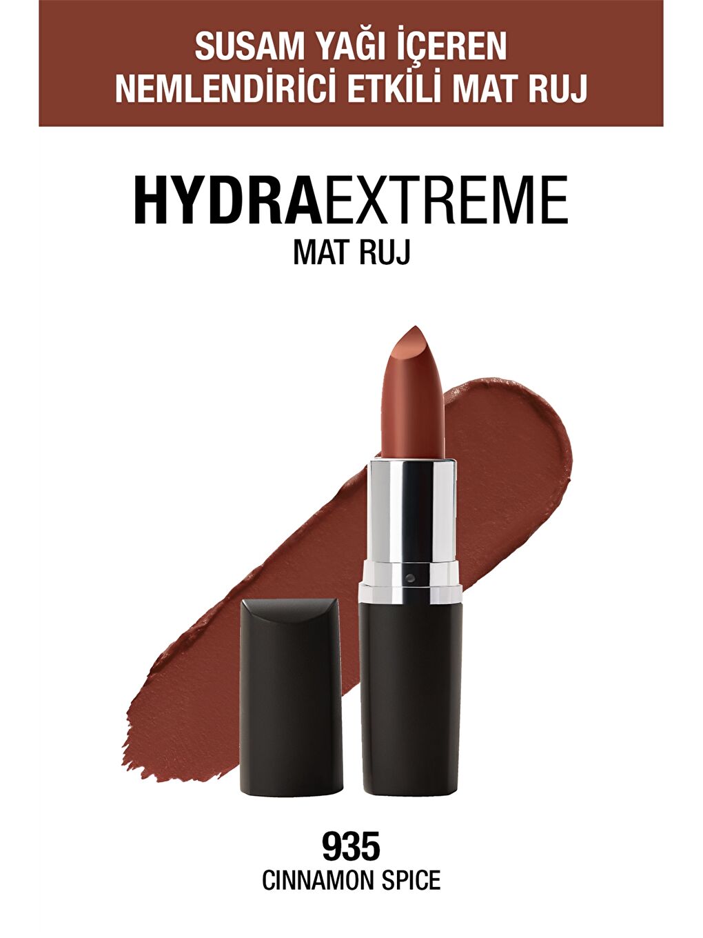 هيدرا إكستريم مات مرطب أحمر شفاه مات - 935 قرفة سبايس - أحمر