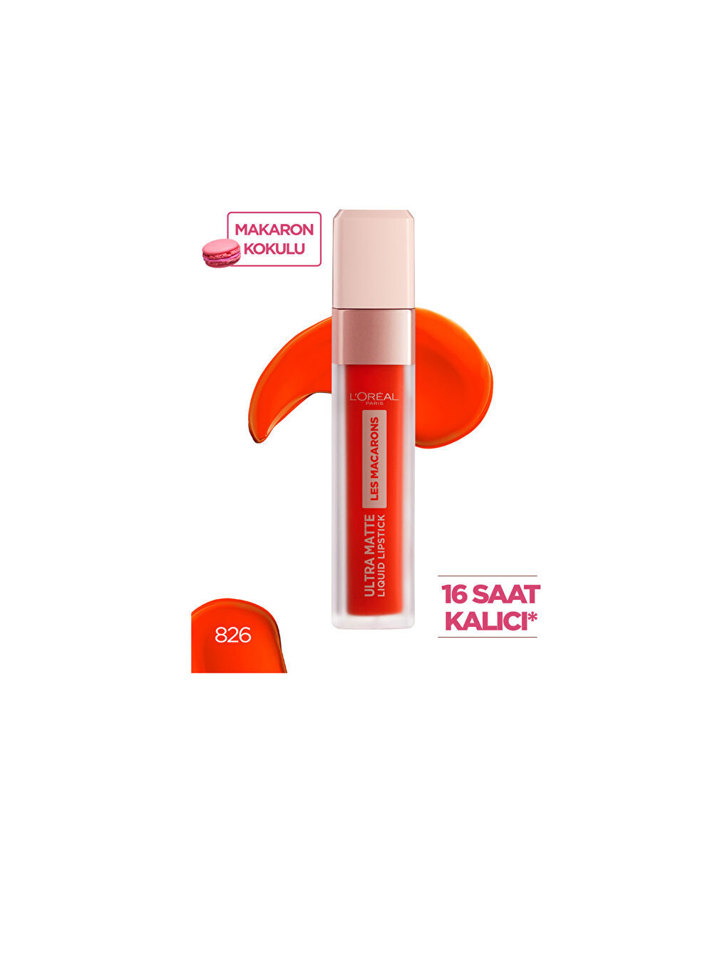 Loreal Parıs L'Oréal Paris Les Macarons Tečni Mat Karmin 826 Mademoiselle Mango -0SAT71Z8-M0T