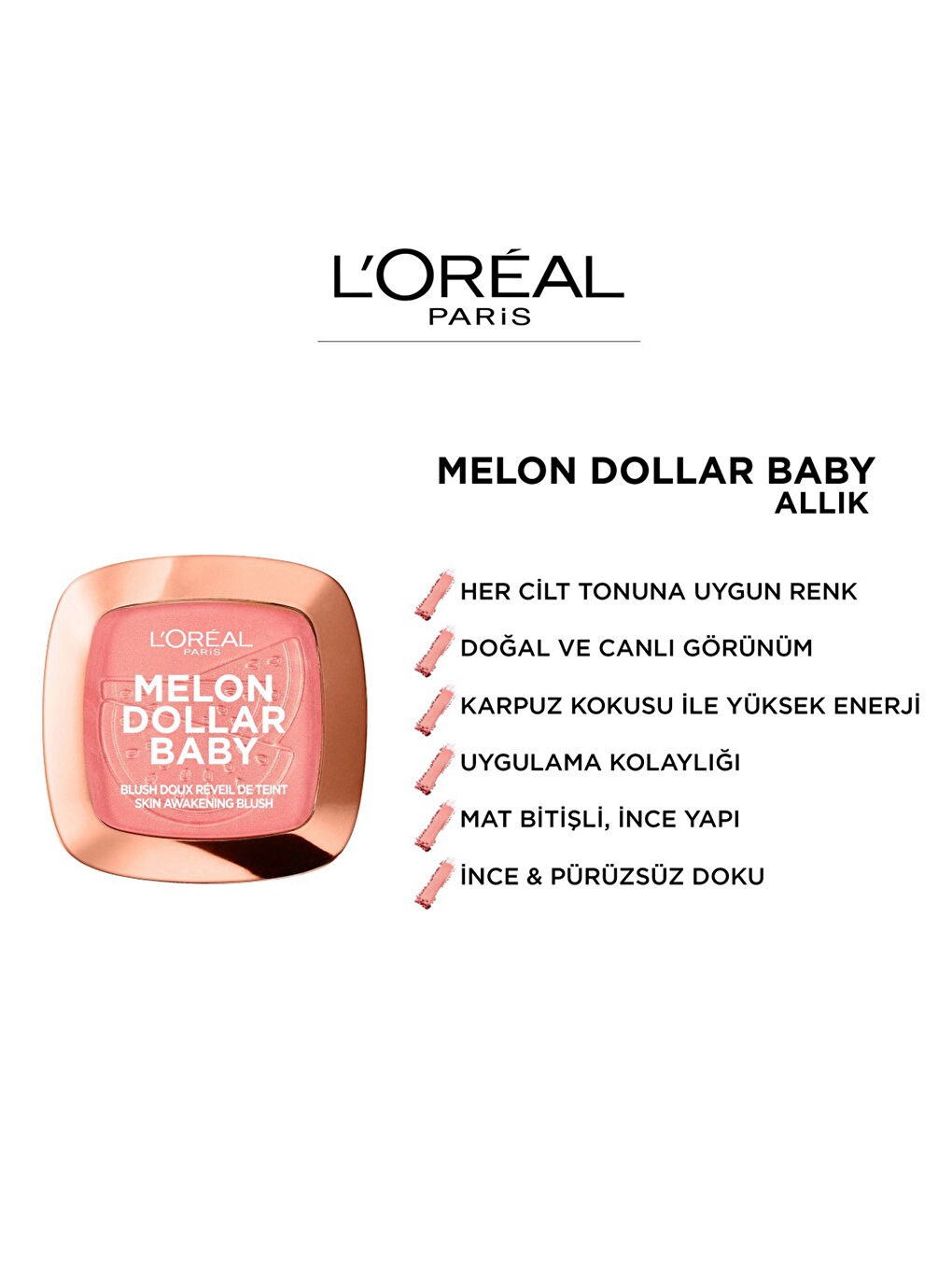 L'Oreal Paris Melon Dollar Baby Blush -0SAU07Z8-M0T