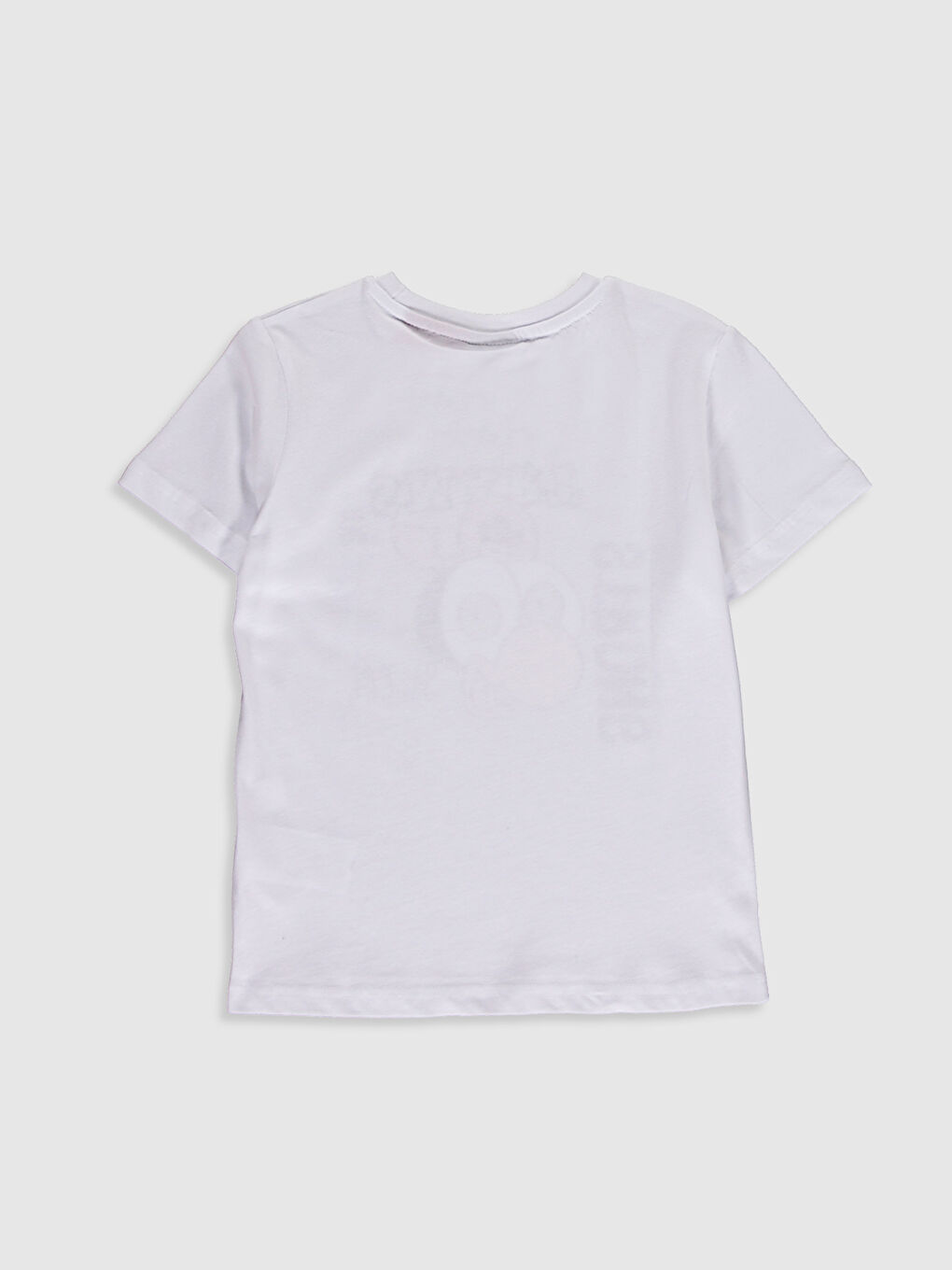 Beyaz Erkek Çocuk Zeytin Baskılı Tişört ve Maske-1