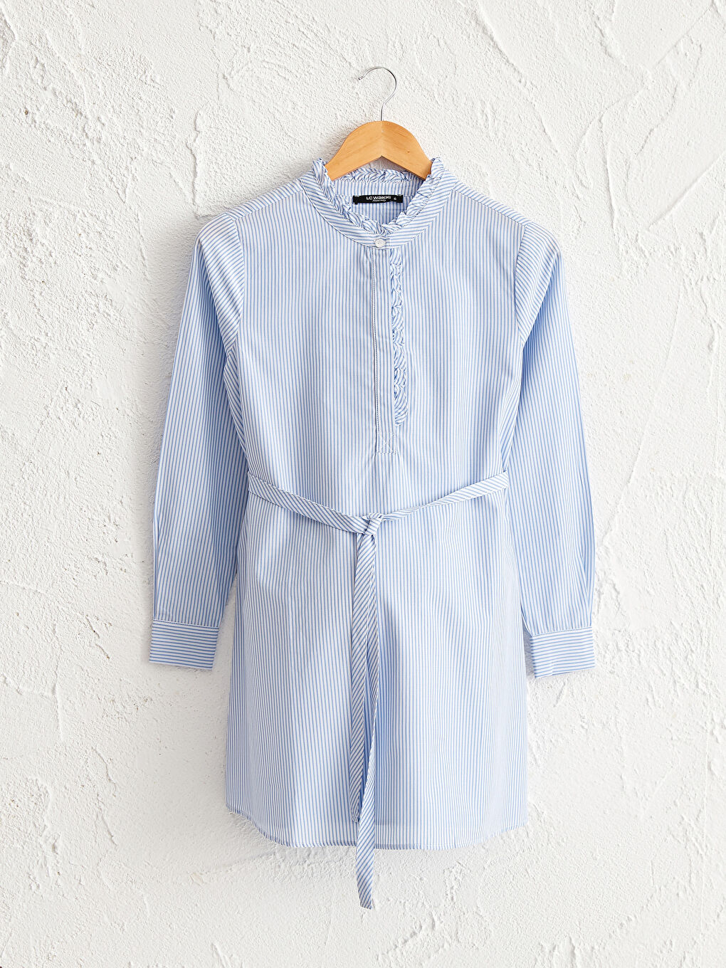 Mavi Çizgili Poplin Hamile Tunik