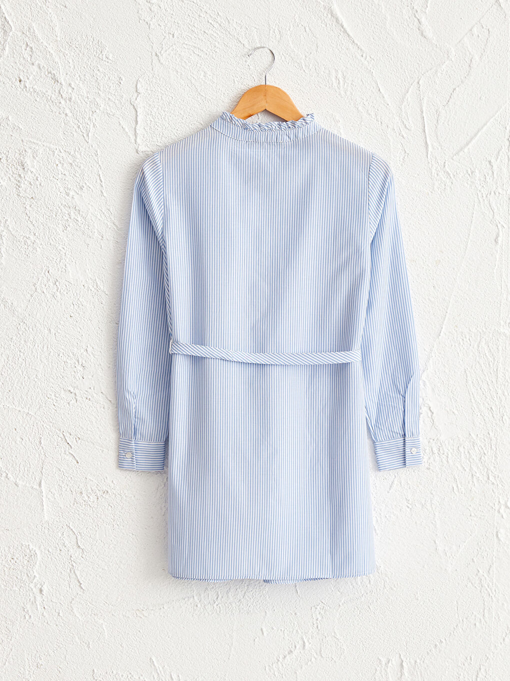 Mavi Çizgili Poplin Hamile Tunik-1