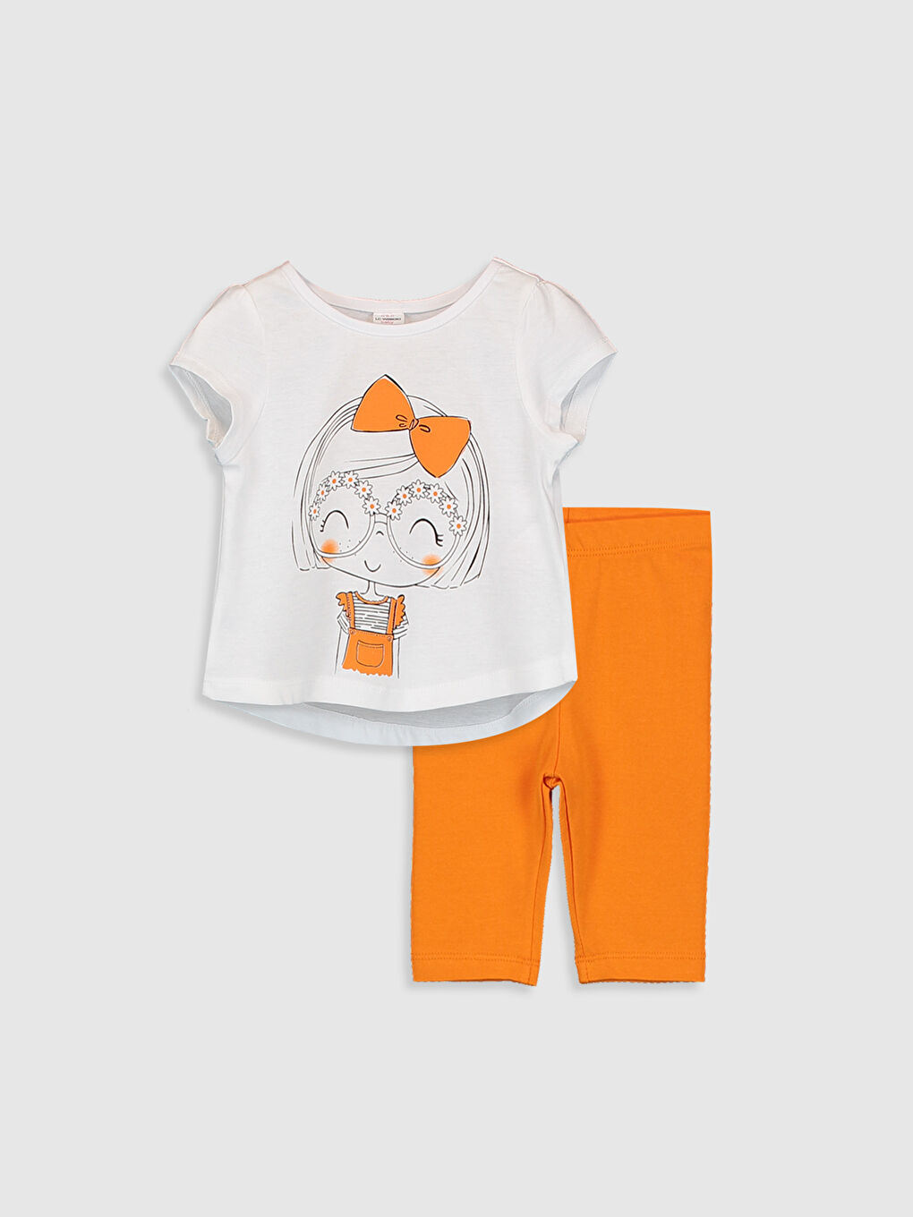 Beyaz Kız Bebek Tişört ve Tayt