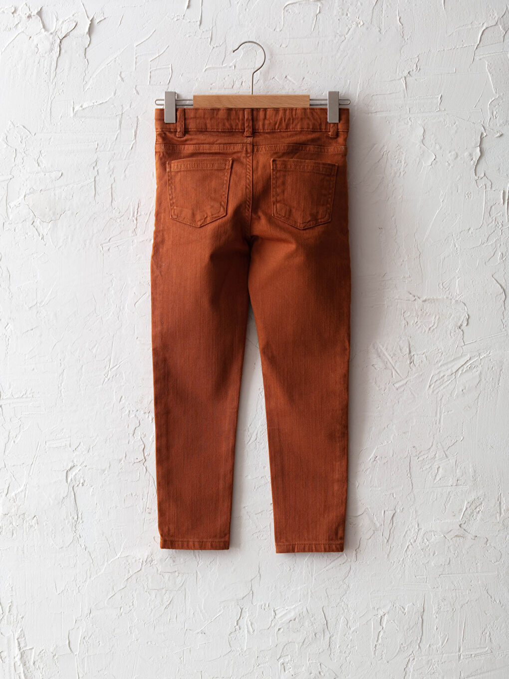 Kahverengi Slim Fit Erkek Çocuk Gabardin Pantolon-1