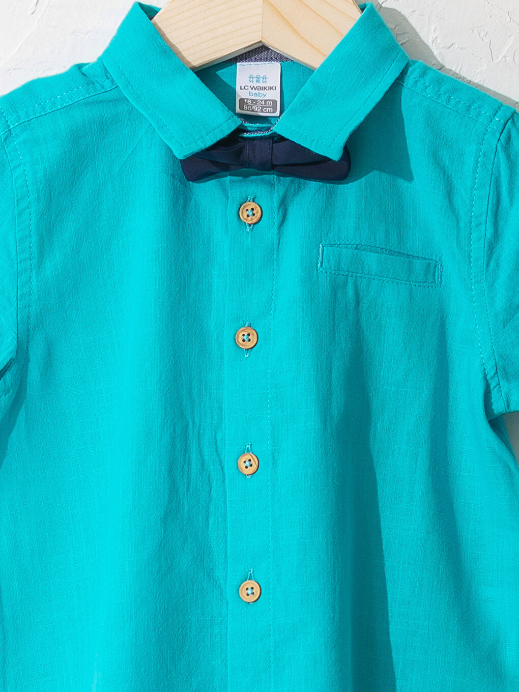 Turkuaz Erkek Bebek Gömlek ve Papyon-2