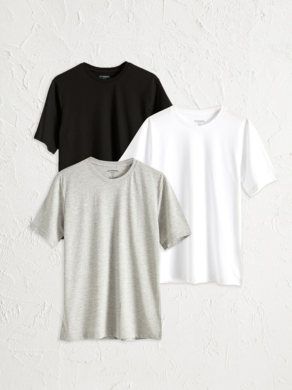 قميص بسيط بكول مدور قصة مريحة 3 قطع