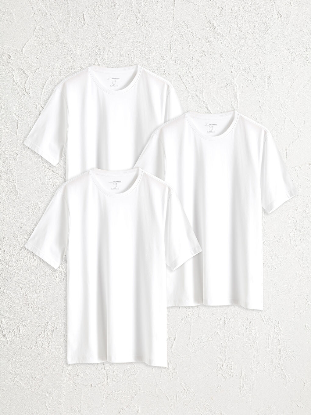 تيشيرت بيزك 3 قطع بياقة دائرية مريحة وقَصّة مُريحة-0