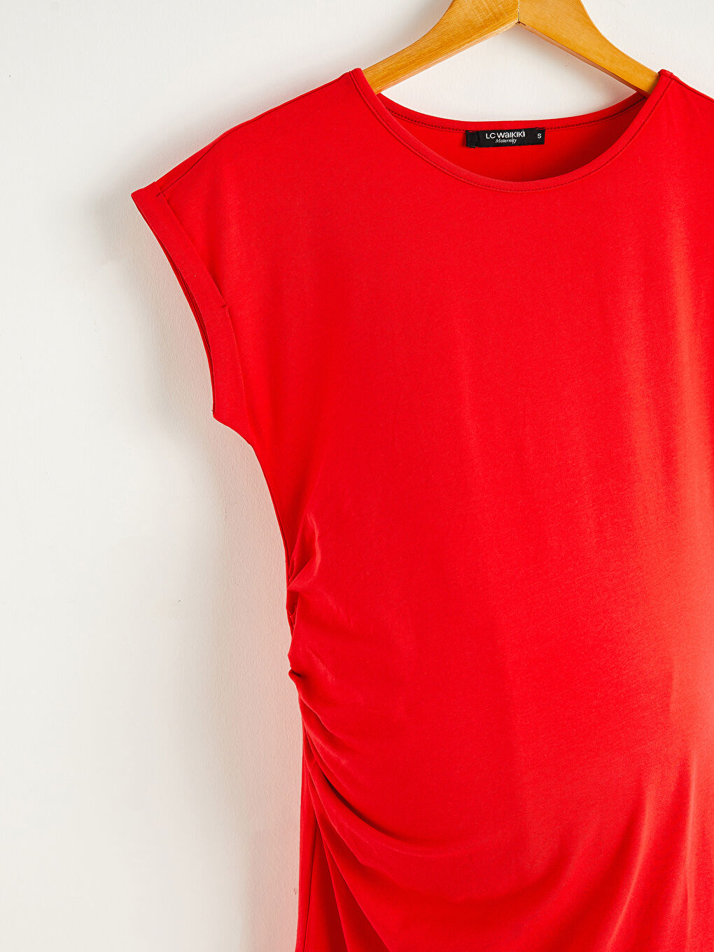 Kırmızı Pamuklu Hamile Elbise-3