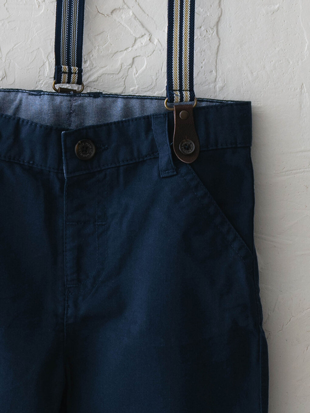 Lacivert Basic Erkek Bebek Gabardin Şort ve Pantolon Askısı-2