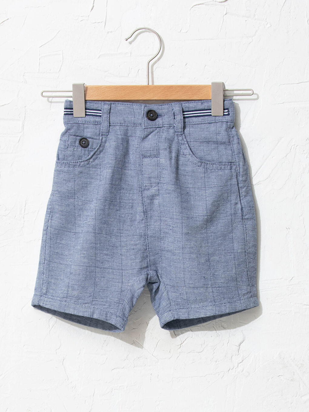 Lacivert Gabardin Erkek Bebek Şort