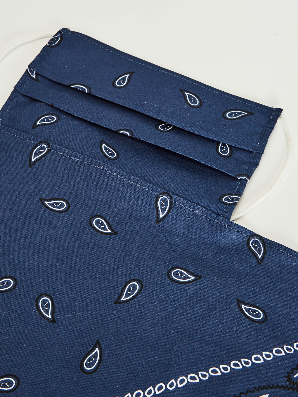 Mavi Desenli Maskeli Bandana-1