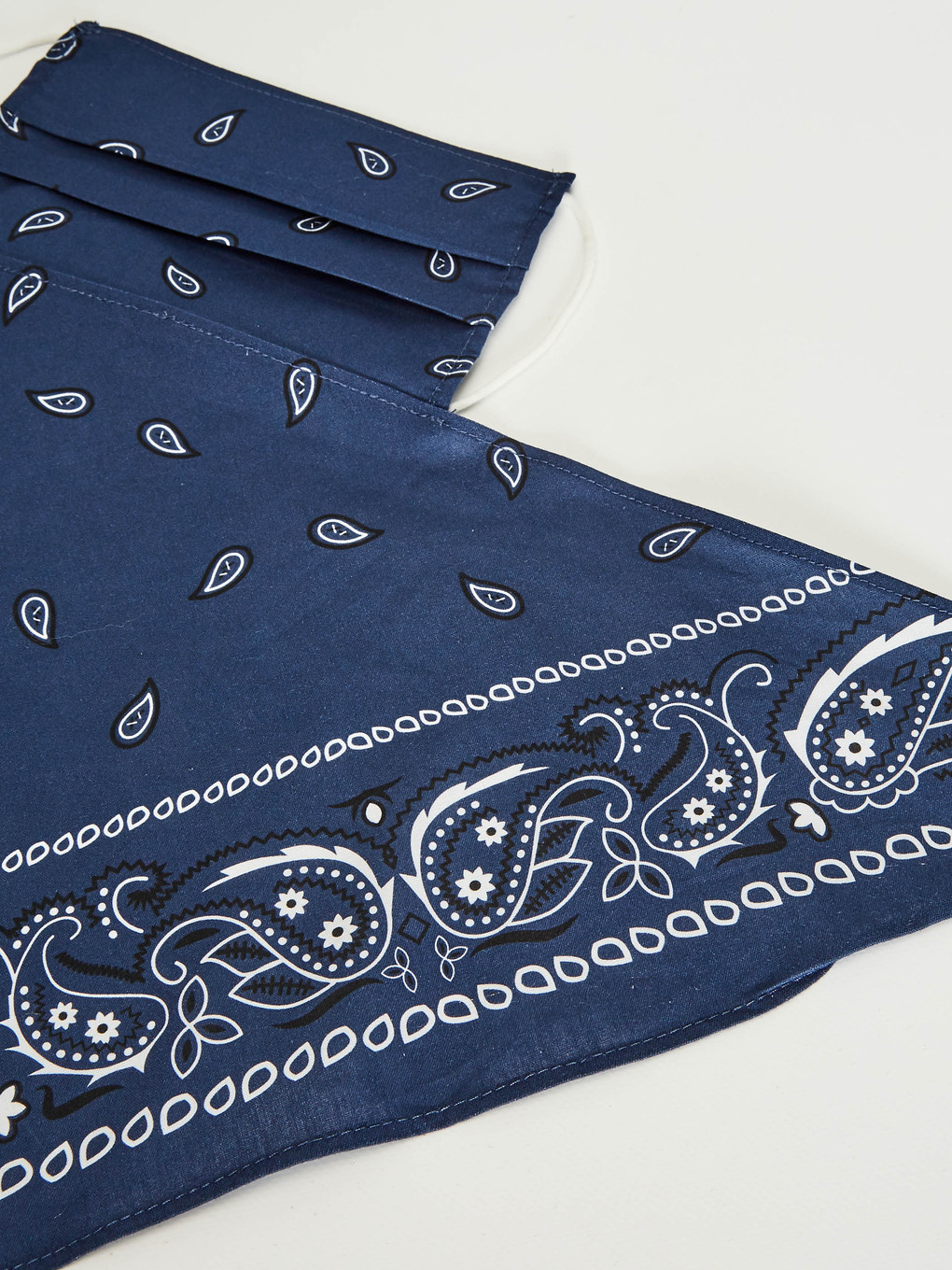 Mavi Desenli Maskeli Bandana-2