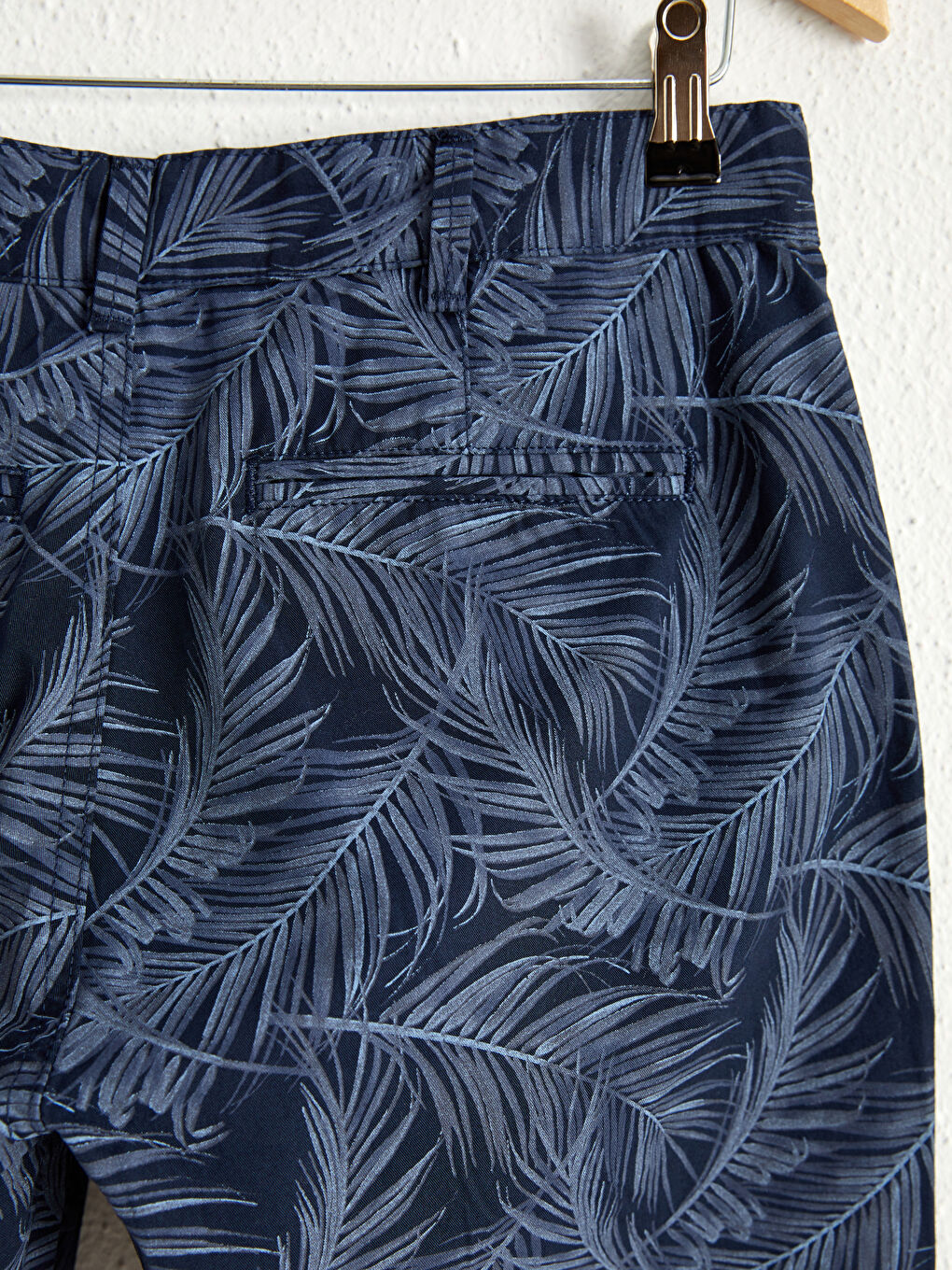 Slim Fit Figured Gabardine Bermuda Shorts-1