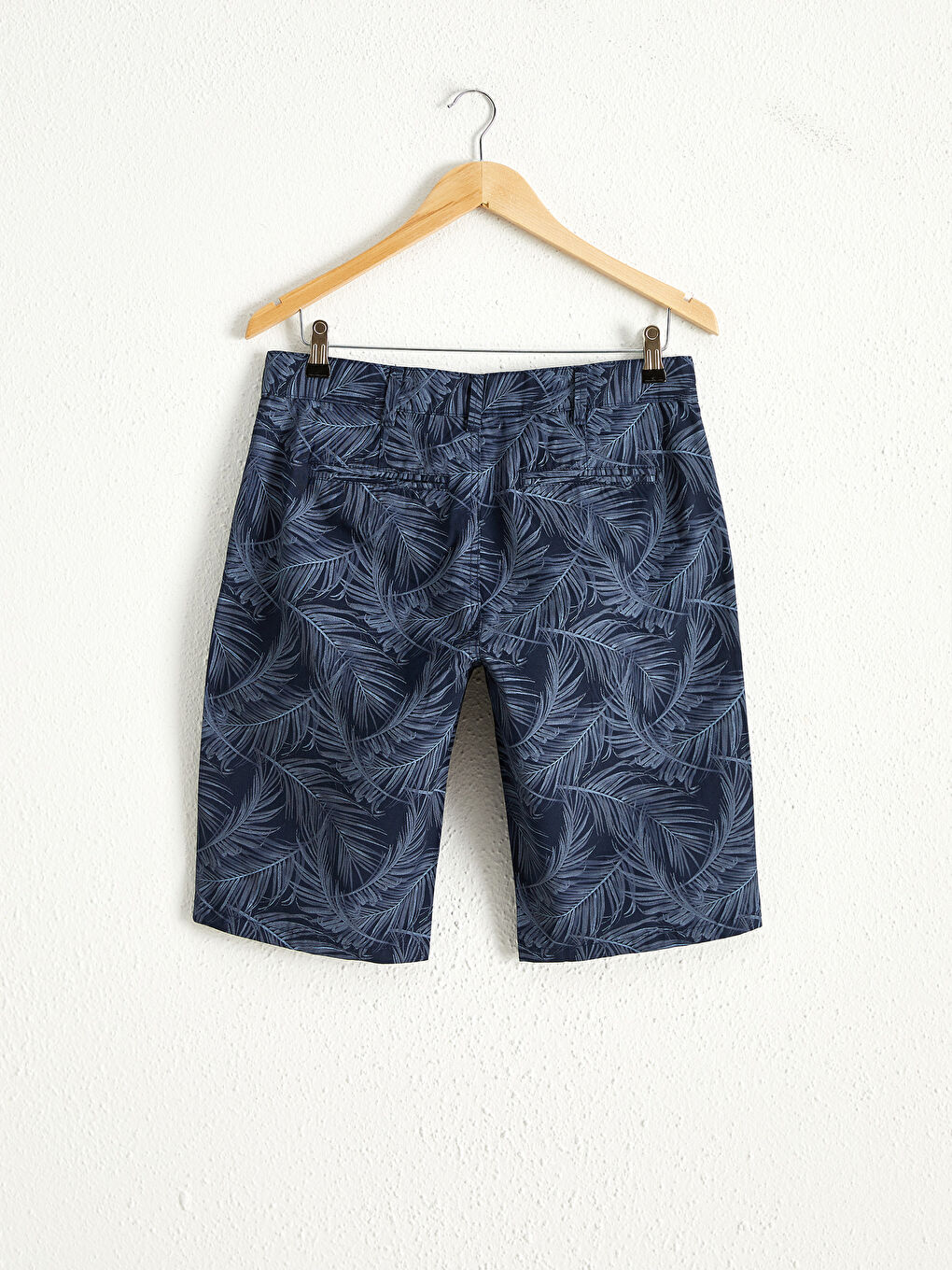 Slim Fit Figured Gabardine Bermuda Shorts-2