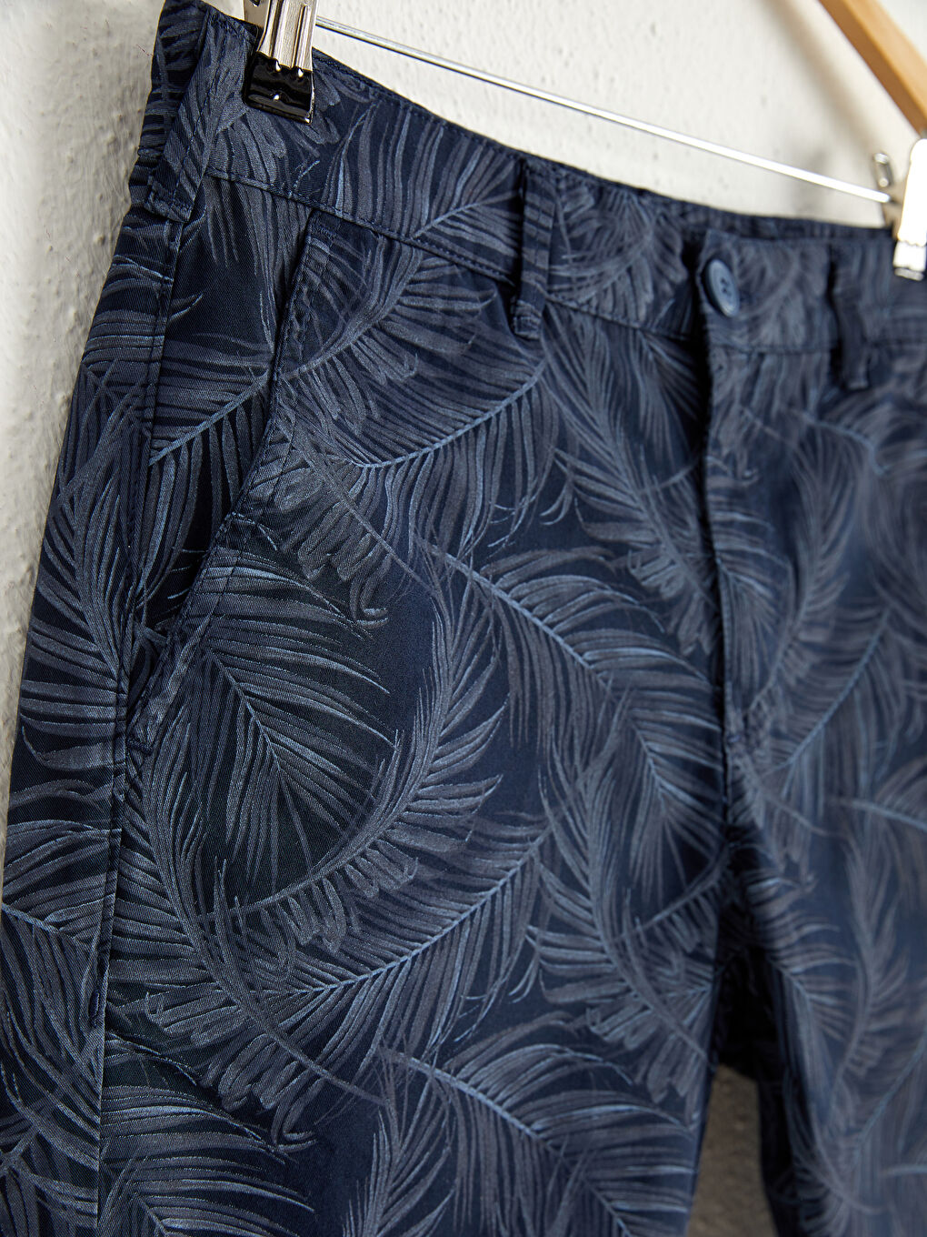 Slim Fit Figured Gabardine Bermuda Shorts-3