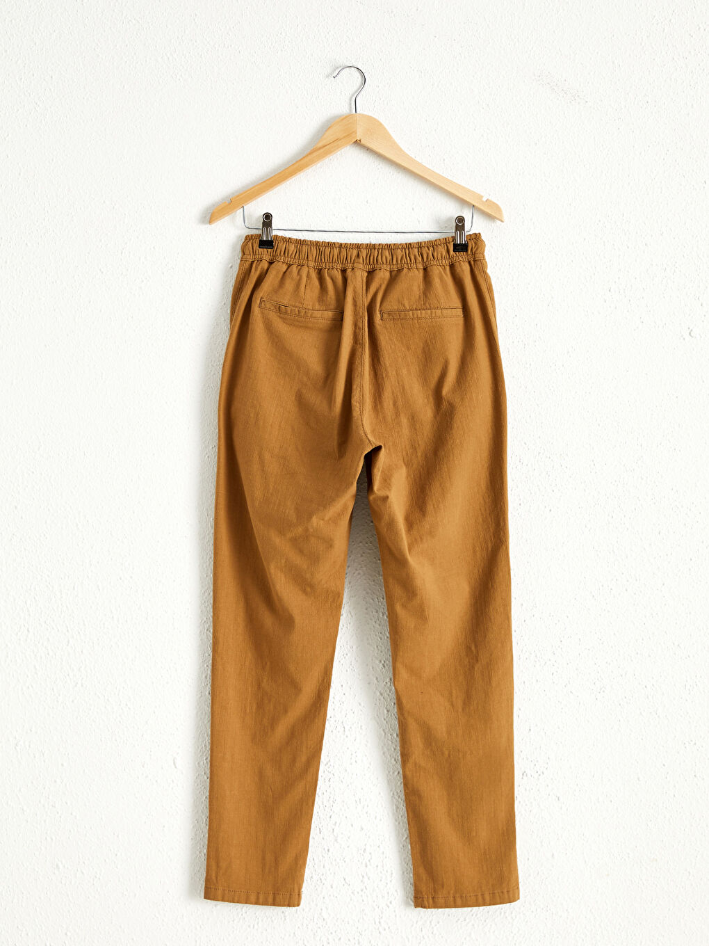 Slim Fit Linen Looking Ankle Length Trousers-2