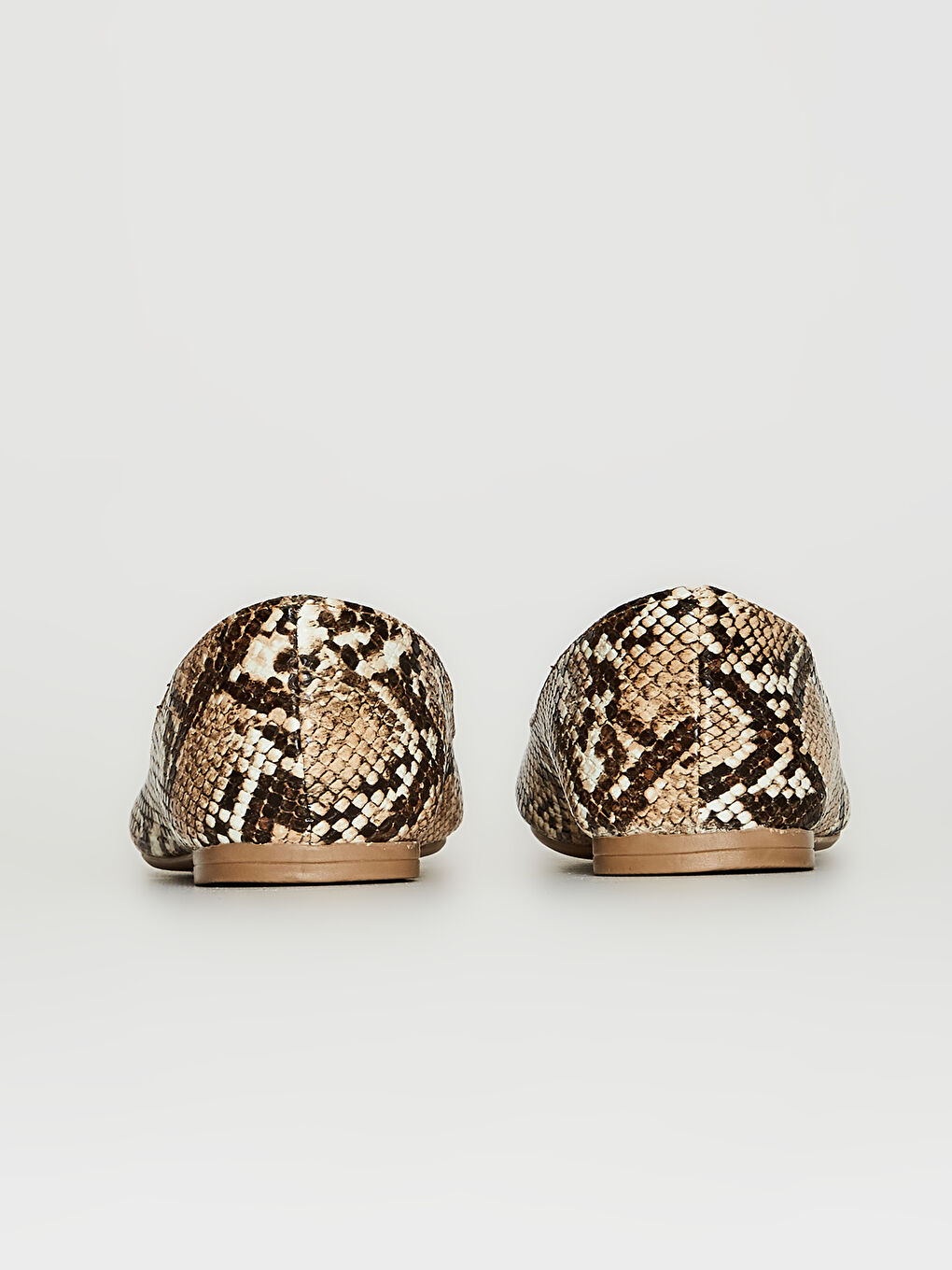 Karışık Kadın Yılan Derisi Görünümlü Babet Ayakkabı-4