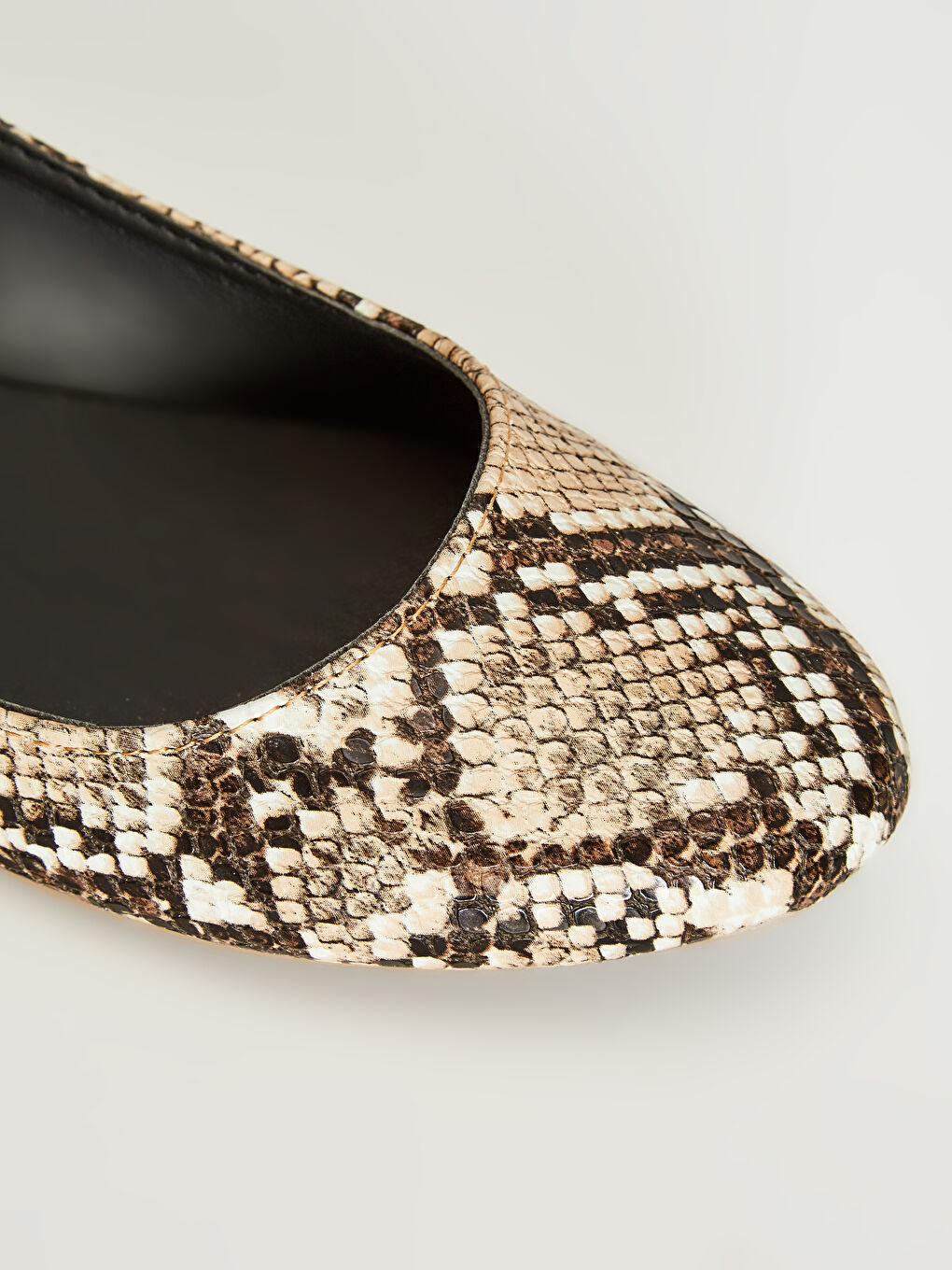Karışık Kadın Yılan Derisi Görünümlü Babet Ayakkabı-5